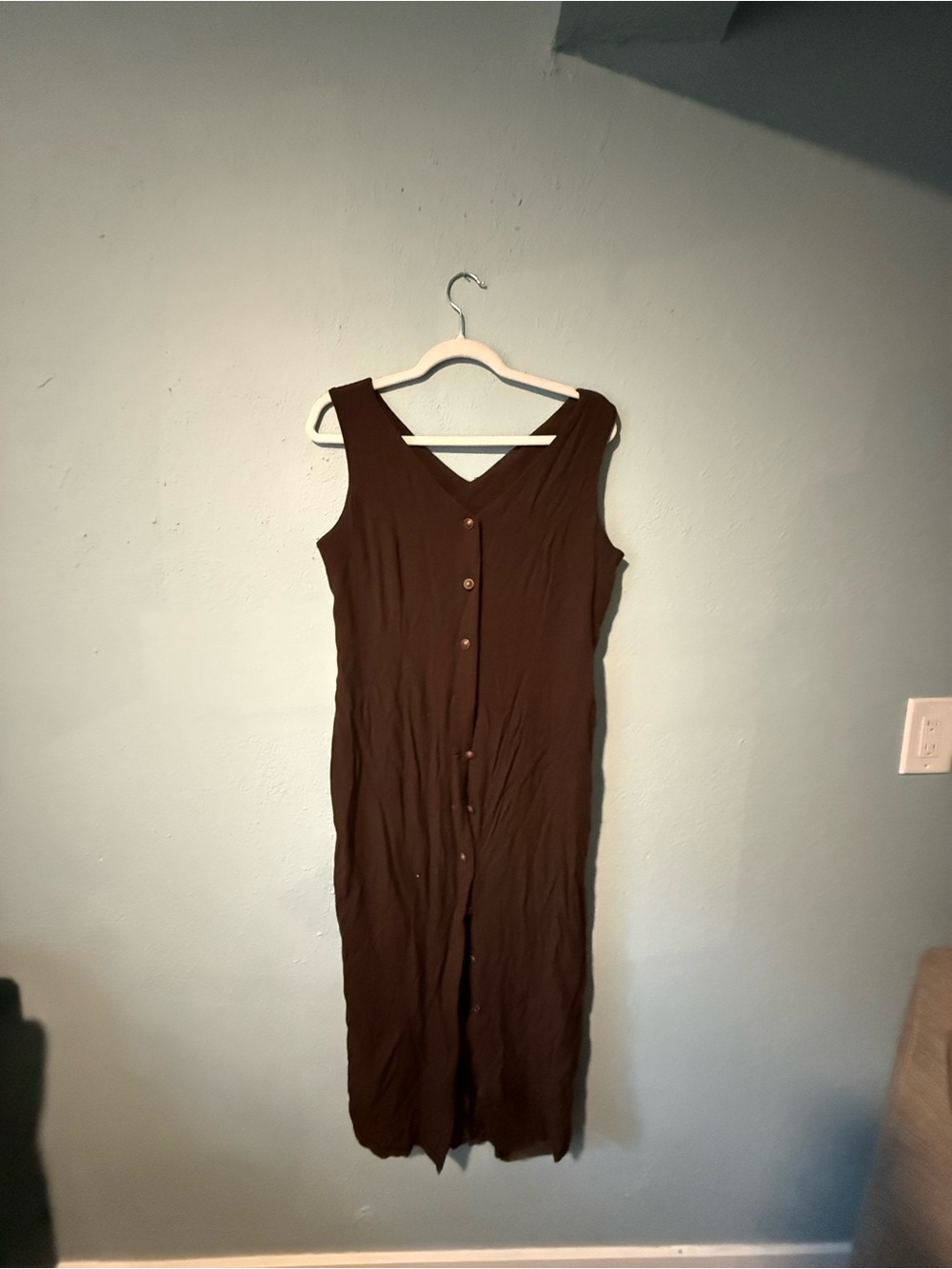 Sleeveless wool BP Nordstrom Brown Button-Front Midi Dress